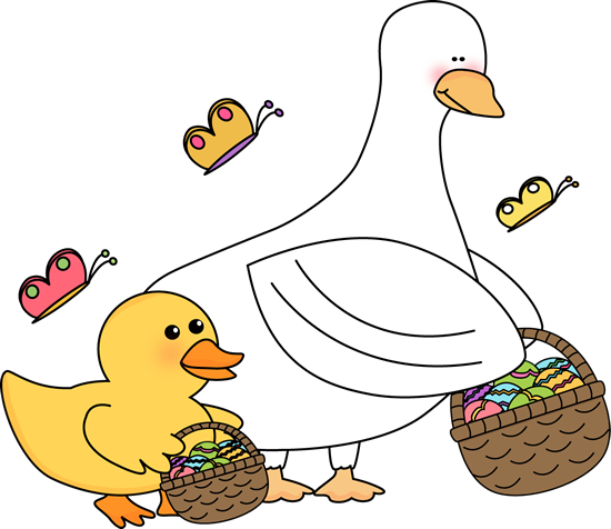 Easter Ducks with Easter Baskets