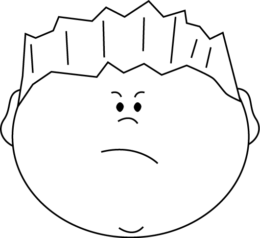 Black and White Angry Face Boy