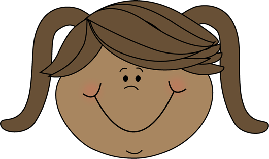 Little Girl Cartoon Happy Face Clip Art - Little Girl Cartoon Happy Face  Image