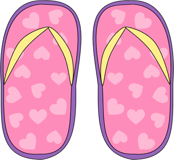 Pink Heart Flip Flops Clip Art