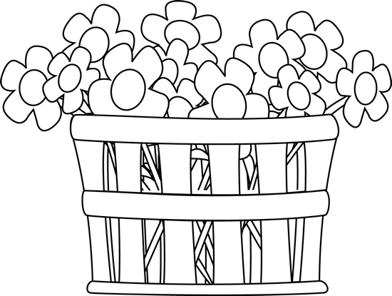 clip art flowers black and white