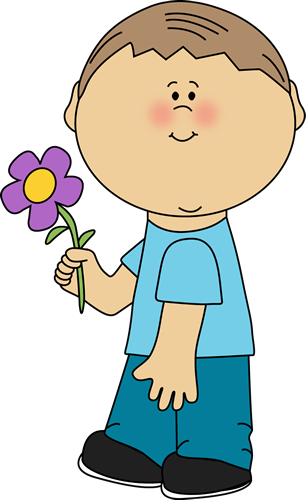 Boy Holding a Flower