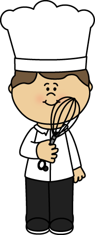 Chef Holding a Whisk Clip Art