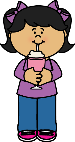 Girl Drinking Milkshake Clip Art