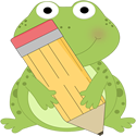 Frog Holding a Pencil