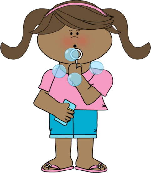 Girl Blowing Bubbles Clip Art - Girl Blowing Bubbles Image