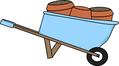 Wheelbarrow Filled with Flower Pots