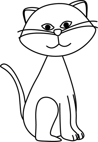 kittens clipart black and white