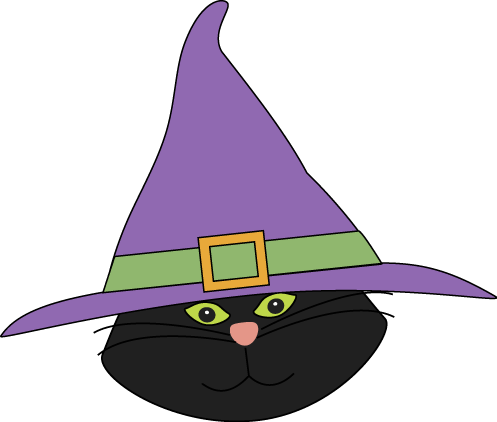 Cat Head with Witch Hat