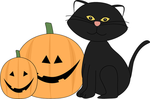 scary black cat clipart