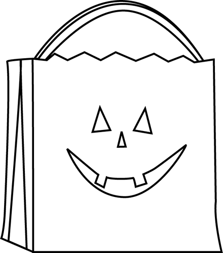 trunk or treat clipart black and white