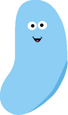 Smiling Blue Jelly Bean