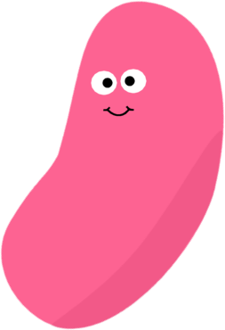 Smiling Pink Jelly Bean