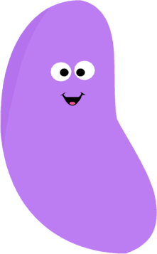 Smiling Purple Jelly Bean