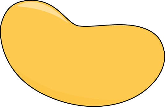 Yellow Jelly Bean with a Black Outline