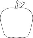 Black and White Apple for Letter A