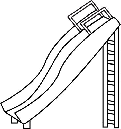 water slide clipart black and white