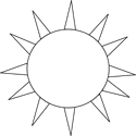Black and White Sun for Letter S