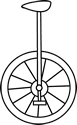 Black and White Unicycle