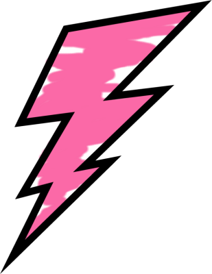 Pink Painted Lightning Bolt