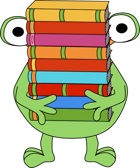 Monster Carrying a Stack of Books