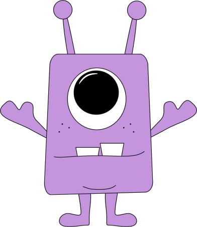 cute purple monster clipart