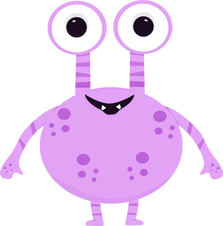 cute purple monster clipart