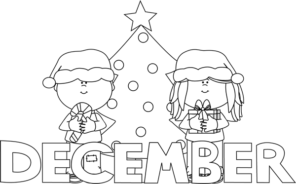 Black and White Month of December Christmas