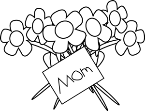 Black and White Happy Mother's Day Flowers