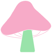 Pink and Green Mushroom