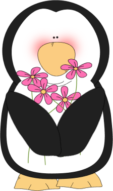 Penguin and Flowers