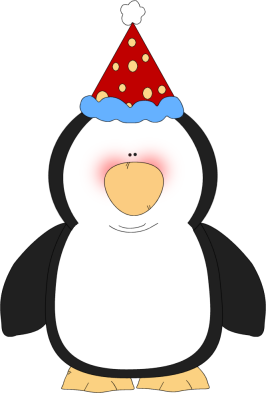 Penguin Wearing a Party Hat Clip Art
