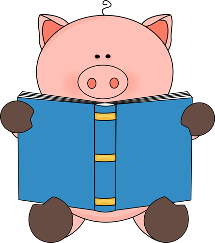 Pig Reading a Book