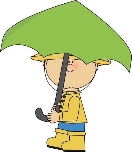 Boy Walking with an Umbrella