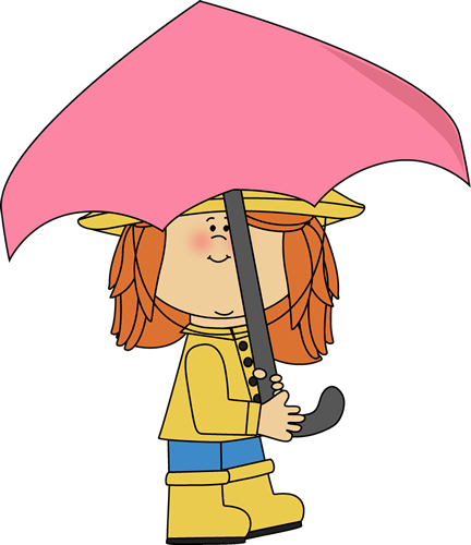 Girl Walking with Umbrella