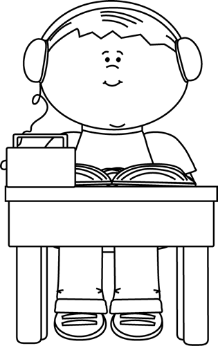 Black and White Boy Reading and Listening to a Book