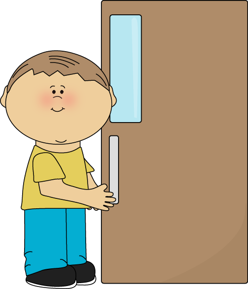 Boy Door Holder Clip Art