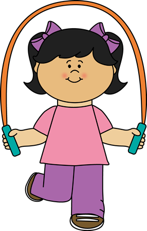Girl Playing with Jump Rope Clip Art
