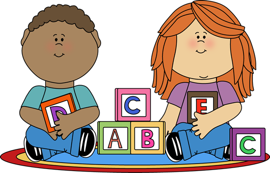 Kids Playing With Blocks Clip Art