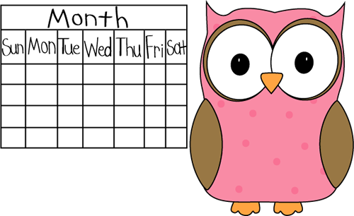 Owl Classroom Calendar Job Clip Art