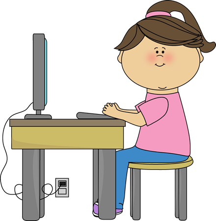 School Girl Using a Computer