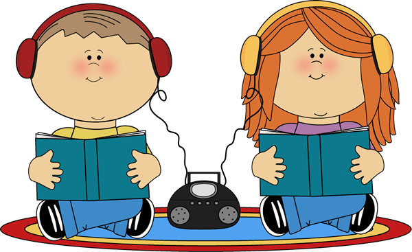 kids listening to music clip art