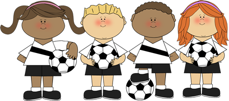 kids playing soccer clipart