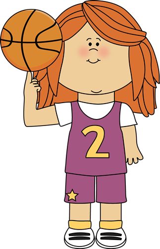 girl playing basketball clipart