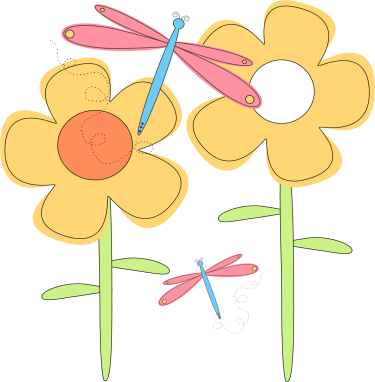 Spring Flowers and Dragonflies
