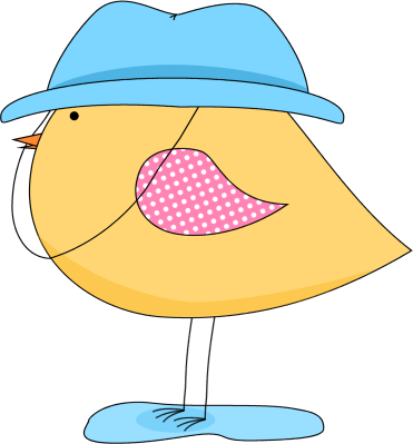Yellow Spring Bird Wearing a Rain Hat Wearing a Rain Hat