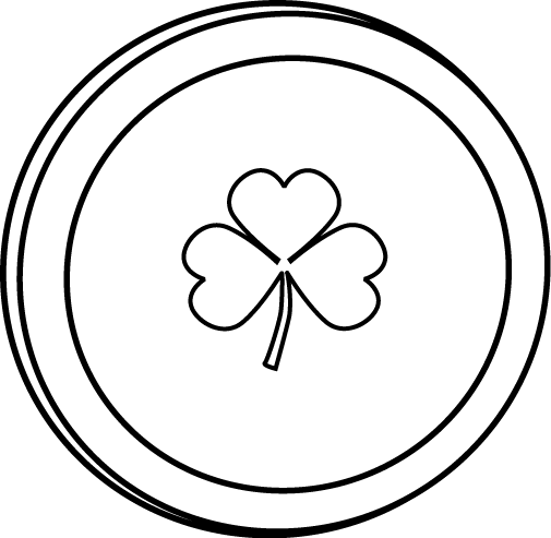Single Black and White Saint Patrick's Day Coin