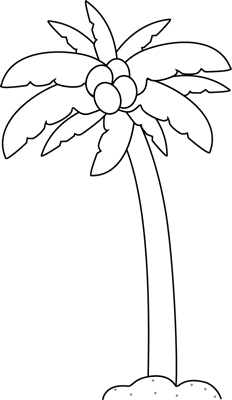 Black and White Palm Tree Clip Art