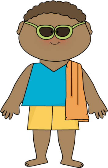Boy Wearing Sunglasses and Beach Towel
