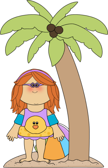 Girl Under Palm Tree